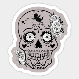 Sugar Skull Valentine. Sticker